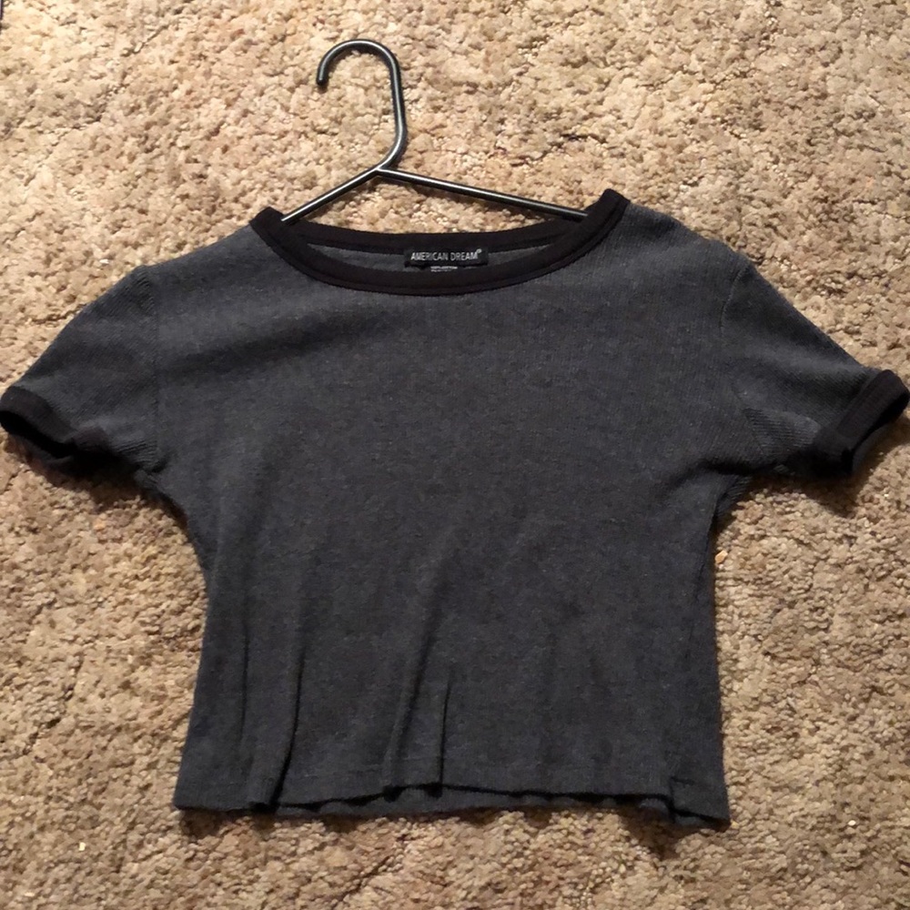 Black and grey crop top